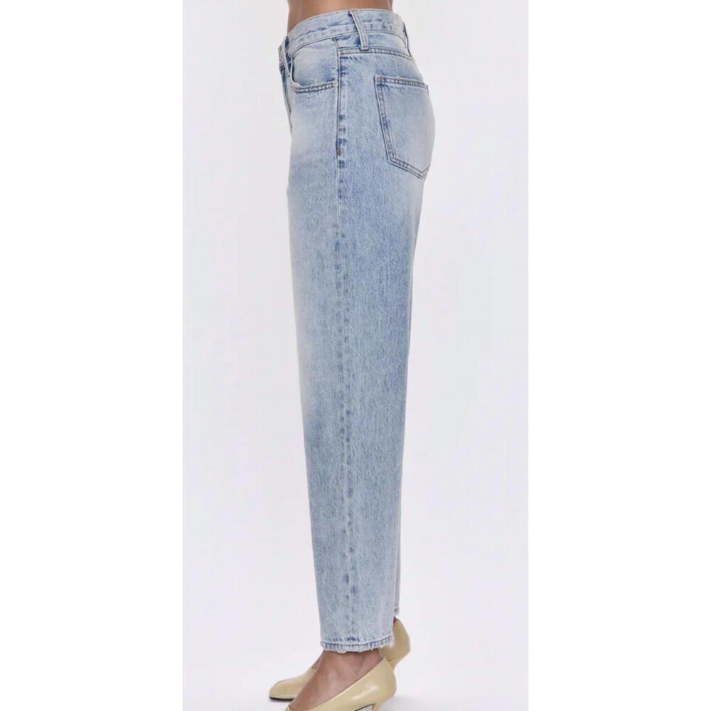 NEW PISTOLA lexi mid rise bowed straight bowie jeans in light wash - Picture 3 of 4